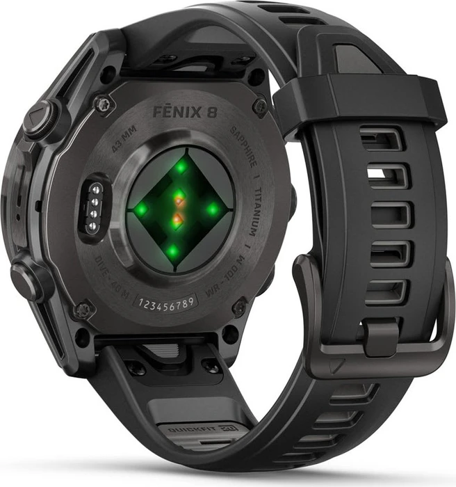 Garmin Fenix 8 43mm Sapphire carbon grey/black-pebble grey silicone