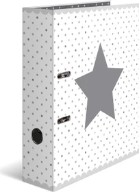 Herma Ordner 2-Ring mit Motiv, 70mm, A4, Stars Weiß gepunktet, 10er-Pack