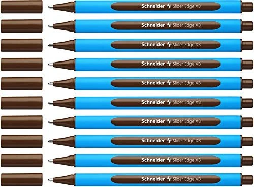 Schneider Slider Edge, XB Kugelschreiber braun/blau, 10er-Pack
