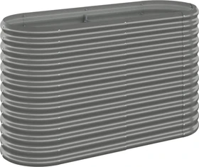 vidaXL Stahl Hochbeet oval 114x40cm grau