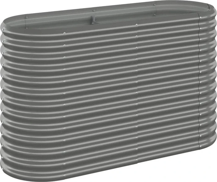 vidaXL Stahl Hochbeet oval 114x40cm grau