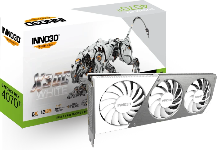 INNO3D GeForce RTX 4070 Ti X3 OC White, 12GB GDDR6X, HDMI, 3x DP