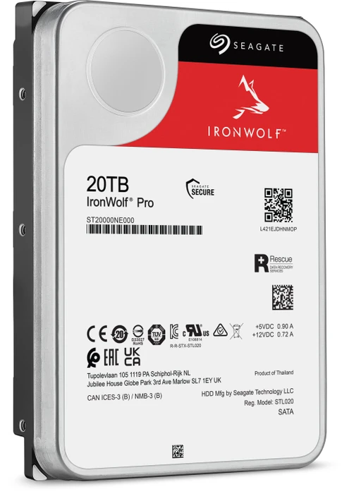 Seagate IronWolf Pro NAS HDD +Rescue 20TB, 24/7, 512e / 3.5" / SATA 6Gb/s
