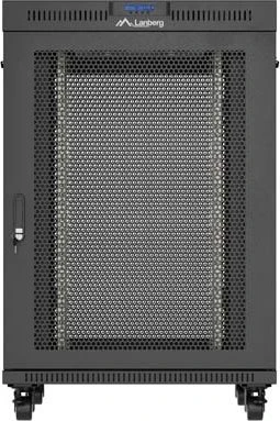 Lanberg 19" Rackschrank 22HE, LCD, freistehend, Flat Pack, V2, Gitternetztür, IP20, RAL 9004, 800mm tief