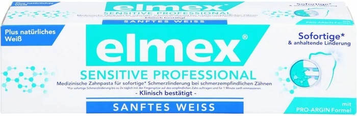 Elmex Sensitive Professional plus sanftes Weiß Zahncreme, 75ml