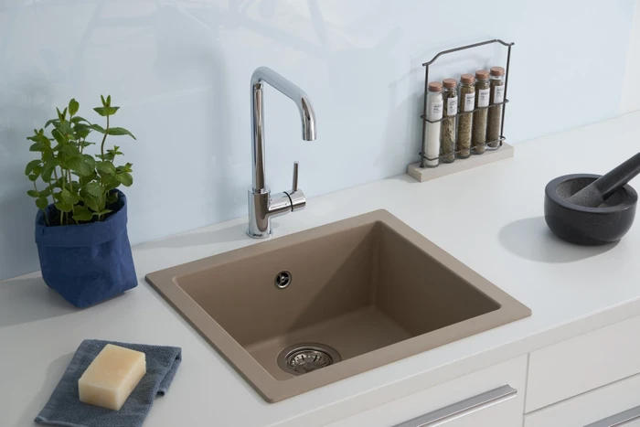 Respekta Ohio 500x440mm Einbau Becken mittig sandbeige