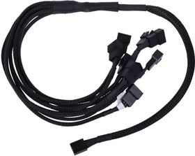 Phobya 4-Pin auf 9x 4-Pin Verteiler, sleeved, 60cm, schwarz
