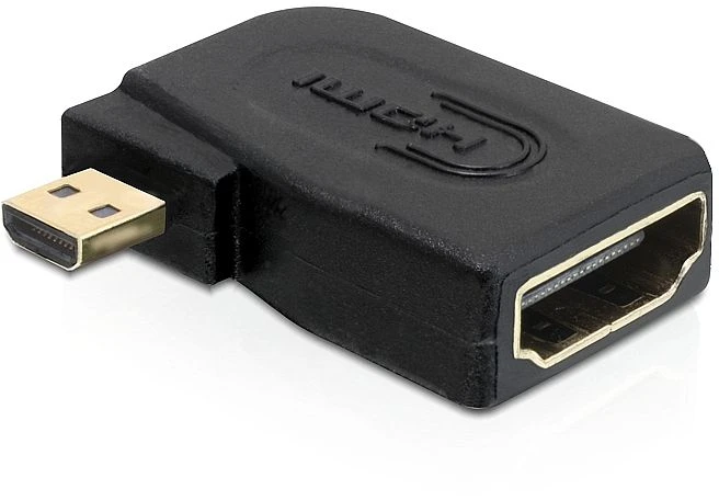 DeLOCK HDMI Typ D Micro/Typ A Adapter, 90° seitlich gewinkelt