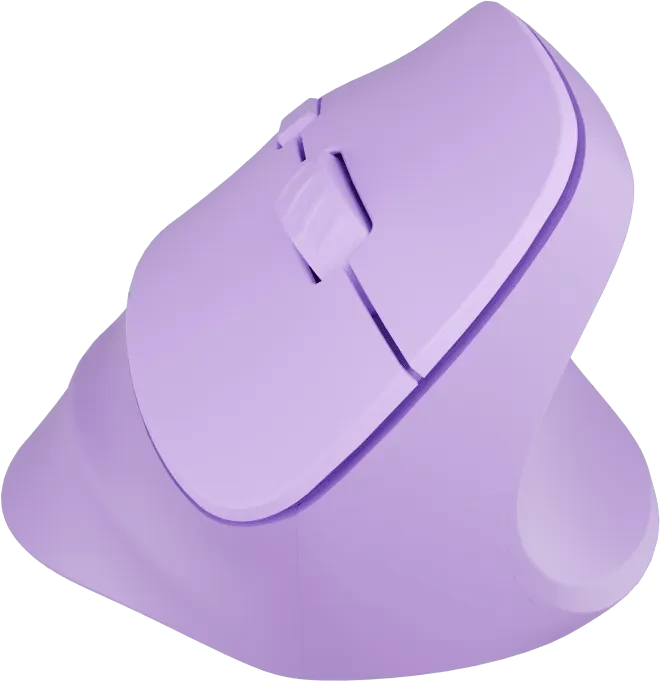 Natec Crake 2 Vertical Wireless Mouse Pure Lavender, USB/Bluetooth