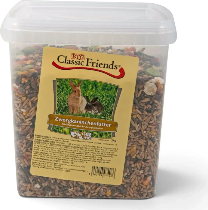 Classic Friends Zwergkaninchenfutter Eimer, 3kg