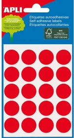 APLI Etiketten rund, 19mm, rot, 5 Blatt (100 Etiketten)