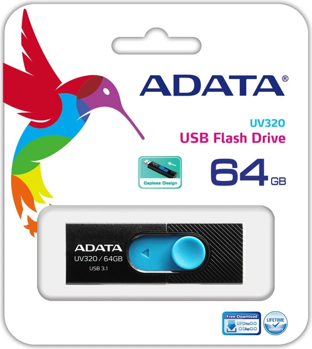 ADATA DashDrive UV320 64GB schwarz, USB-A, USB 3.2 Gen 1×1