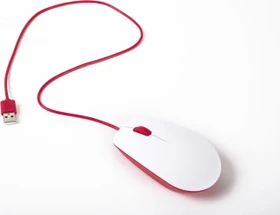 Raspberry Pi The Raspberry Pi Mouse, rot/weiß, USB (SC0165)