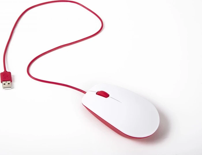 Raspberry Pi The Raspberry Pi Mouse, rot/weiß, USB