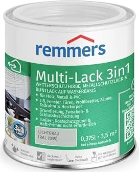 Remmers Multi-Lack 3in1 Metallschutzmittel lichtgrau (RAL7035), 375ml