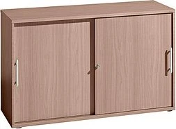Hammerbacher Schiebetürenschrank 2OH V1752S, Relinggriff, nussbaum, Aktenschrank