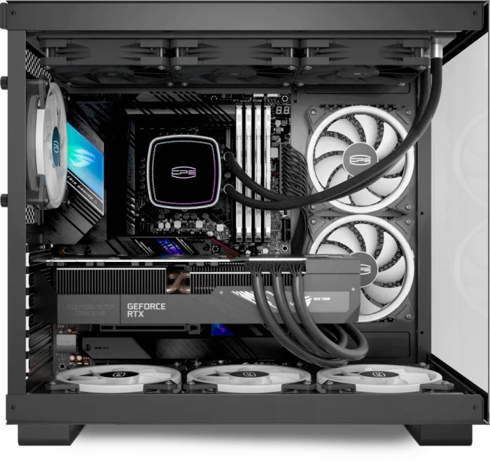PCCooler C3 T500 ARGB BK, schwarz, Glasfenster