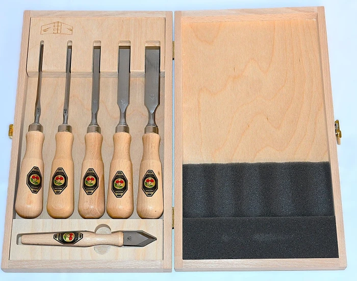Kirschen 1107 Stechbeitel-Satz inkl. Werkzeugbox, 6-tlg.