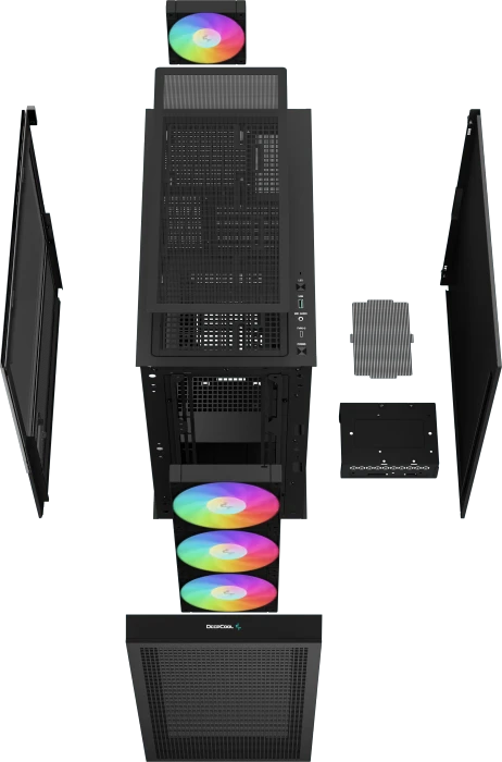 DeepCool CH560 Digital, schwarz, Glasfenster