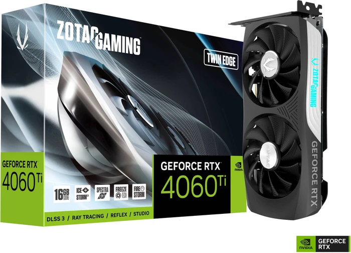 Zotac Gaming GeForce RTX 4060 Ti Twin Edge, 16GB GDDR6, HDMI, 3x DP