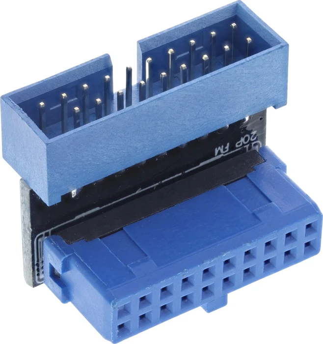 InLine Pfostenstecker intern USB 3.0 19-Pin auf USB 3.0 19-Pin, gewinkelt 90°