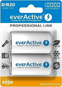 everActive Professional Line Mono D NiMH 10000mAh, 2er-Pack