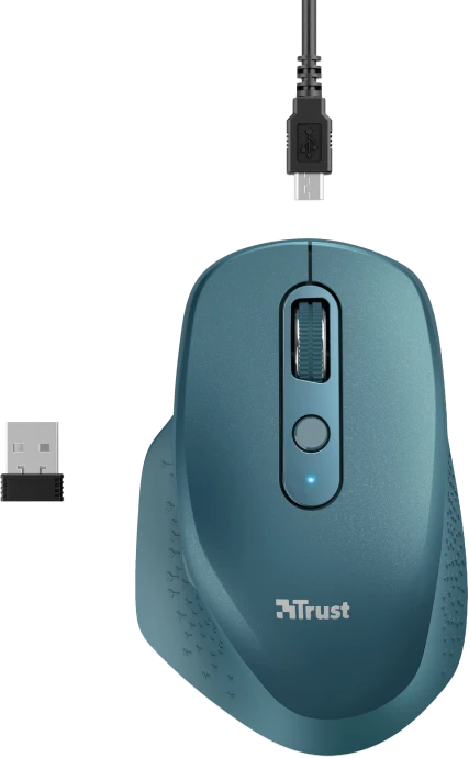 Trust Ozaa Rechargeable Wireless Mouse blau, USB
