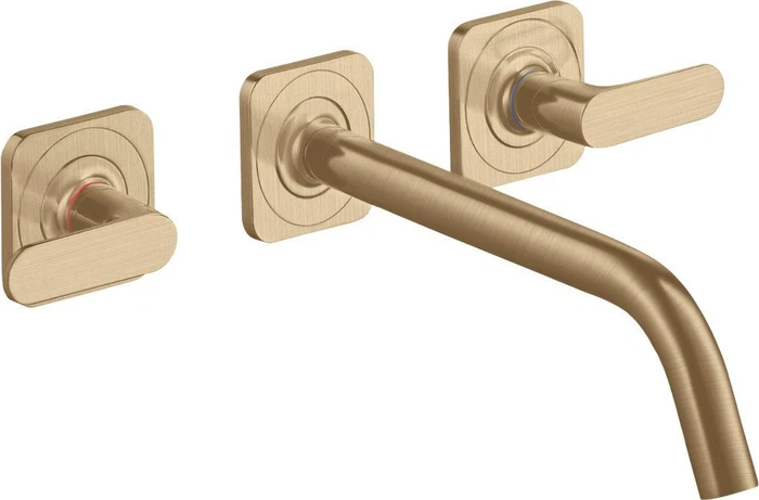 Hansgrohe Axor Citterio M 3-Loch Waschbeckenarmatur mit Hebelgriffen 226mm brushed bronze