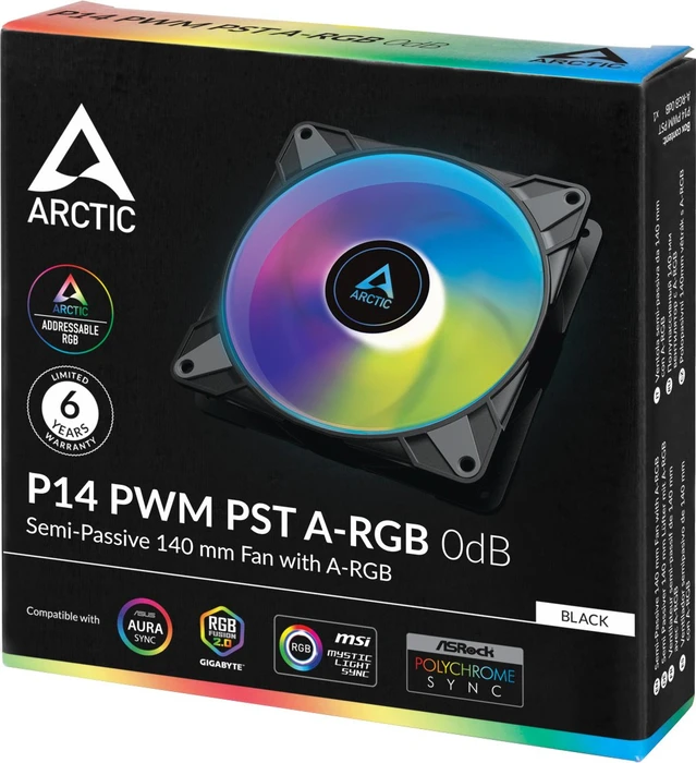 ARCTIC P14 PWM PST A-RGB 0dB schwarz, 140mm