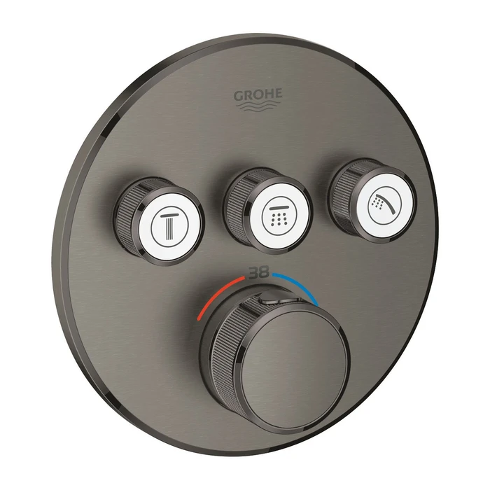 Grohe Grohtherm SmartControl Thermostat mit 3 Ventilen hard graphite gebürstet