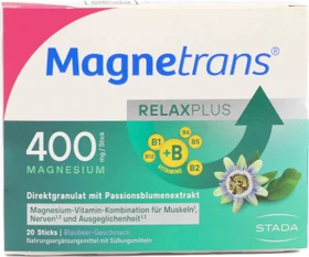 Stada Magnetrans RelaxPlus 400mg Granulat Sticks Blaubeergeschmack, 20 Stück