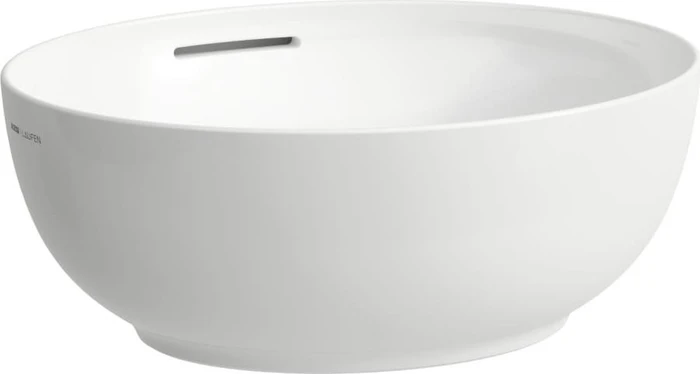 Laufen Ilbagnoalessi Waschtisch-Schale mit Überlaufkanal, oval, inkl. Ablaufventil mit Ventilabdeckung Keramik, weiß LCC