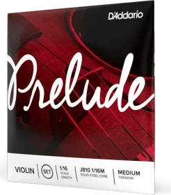 D'Addario Prelude Violin String Set, 1/16 Scale, Medium Tension