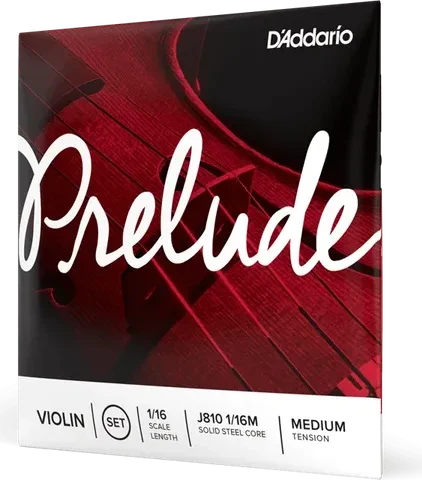 D'Addario Prelude Violin String Set, 1/16 Scale, Medium Tension