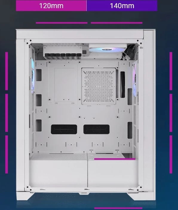 Thermaltake CTE T500 TG ARGB Snow, weiß, Glasfenster