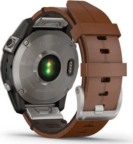 Garmin Fenix 7 Sapphire Solar titanium/chestnut leather