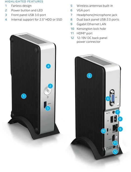 Intel NUC Kit - Thin Canyon - DE3815TYKH0E