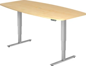 Hammerbacher Ergonomic Aktiv XDSM22/3/S elektrisch höhenverstellbarer Konferenztisch 220x103cm Ahorn/silber
