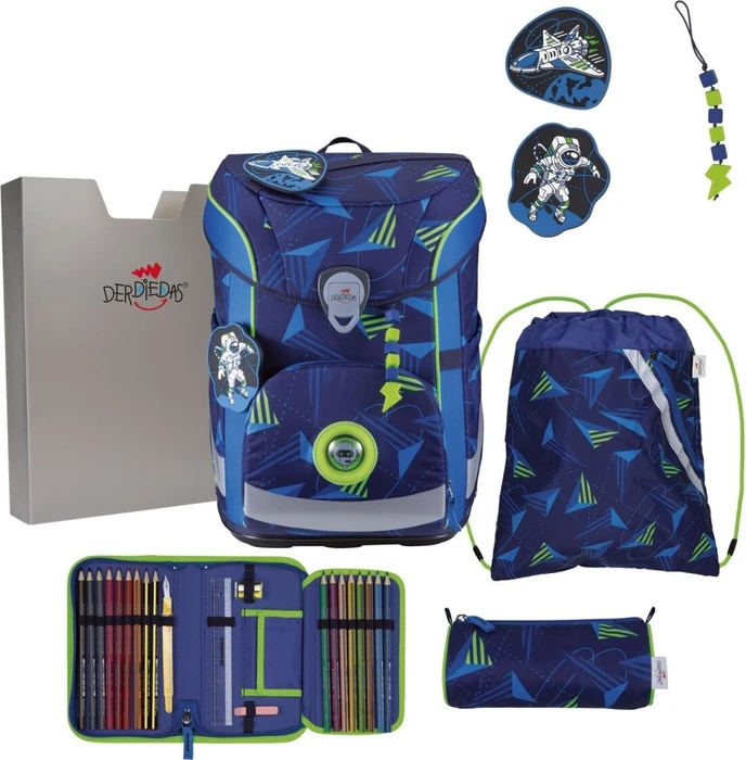 DerDieDas ErgoFlex Easy Exklusiv LED Moon Mission Schultaschen-Set, 5-tlg.