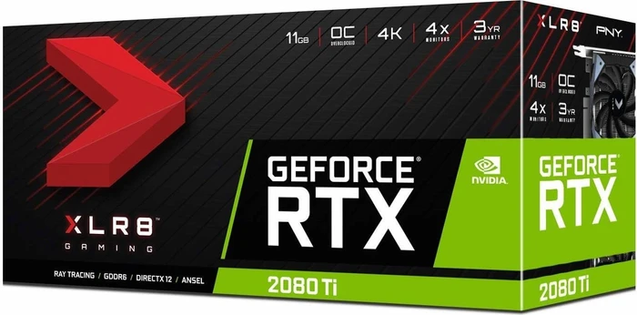 PNY GeForce RTX 2080 Ti XLR8 Gaming Overclocked, 11GB GDDR6, HDMI, USB-C, 3x DP
