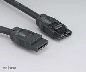 Akasa SATA 6Gb/s Kabel 1m gerade mit Arretierung