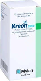 Kreon 20.000 Ph.Eur.Lipase Einheiten magensaftresistent Hartkapseln, 50 Stück