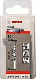 Bosch Professional HSS-R Karosseriebohrer, 4x22x55mm, 10 Stück