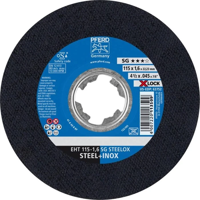 Pferd EHT 115-1.6 SG STEELOX/X-LOCK Trennscheibe gerade, 115x1.6mm, 25 Stück