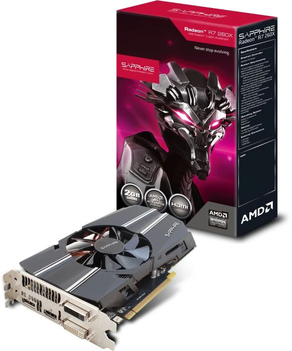 Sapphire Radeon R7 260X OC, 2GB GDDR5, 2x DVI, HDMI, DP, lite retail