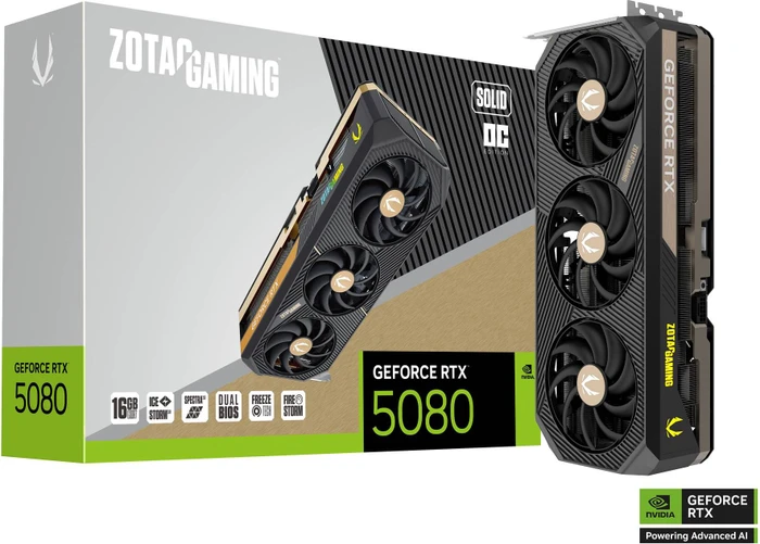 Zotac Gaming GeForce RTX 5080 SOLID OC, 16GB GDDR7, HDMI, 3x DP