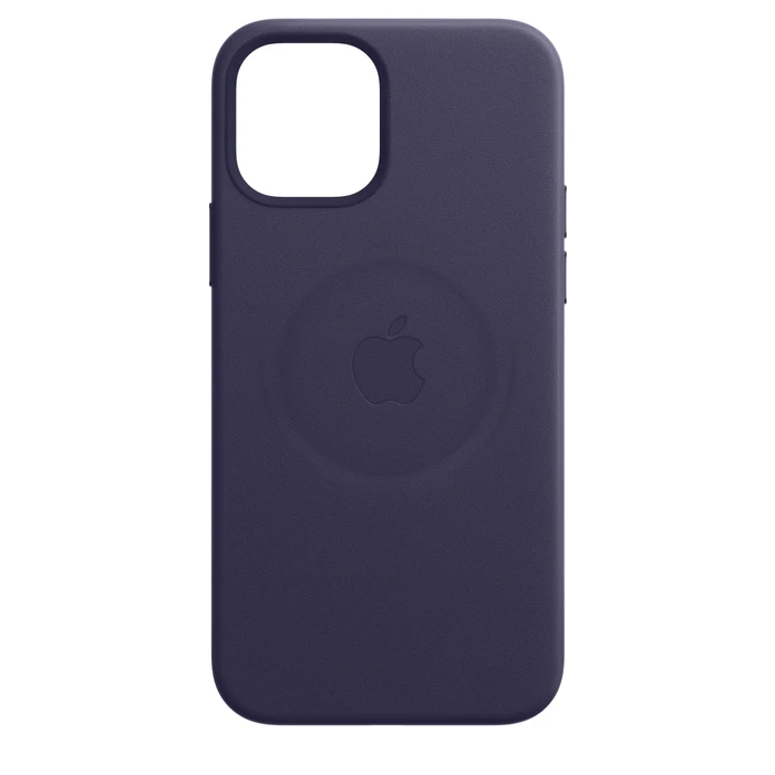 Apple Leder Case mit MagSafe für iPhone 12 Pro Max dunkelviolett