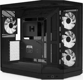 Hyte Y50 Pitch Black, schwarz, Glasfenster