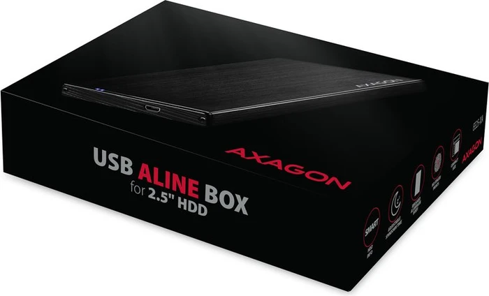 Axagon Aline Box Festplattengehäuse, schwarz, 2.5", USB 2.0 Mini-B