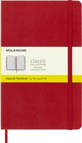 Moleskine Klassik Notizbuch, 130x210mm, kariert, fester Einband Large, scharlachrot, 240 Blatt